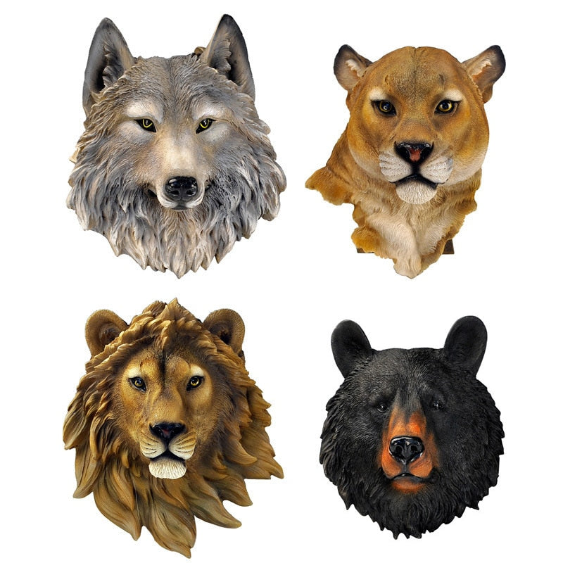 3D Animal Head Wall Hangings - Floral Fawna