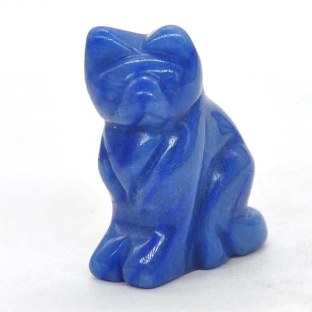 Carved Cat Crystal - Floral Fawna