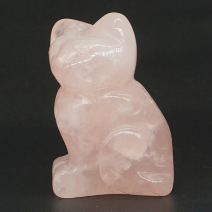 Carved Cat Crystal - Floral Fawna
