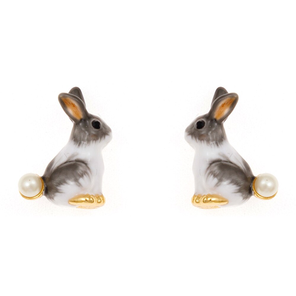 Bunny Pearl Stud Earrings - Floral Fawna