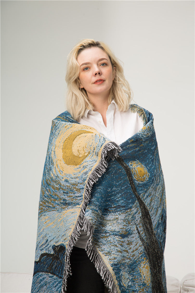 Starry Night Sky Tapestry Throw - Floral Fawna