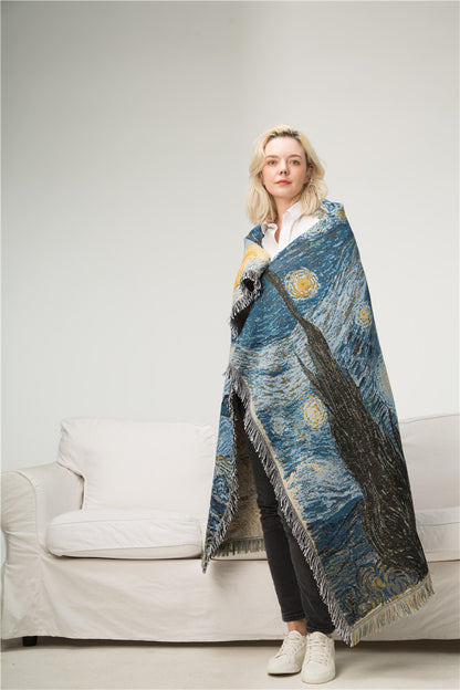 Starry Night Sky Tapestry Throw - Floral Fawna