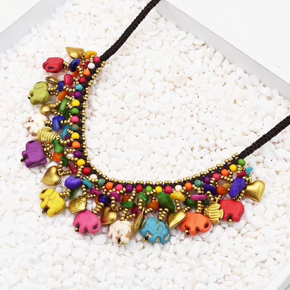 Rainbow Elephant Necklace - Floral Fawna