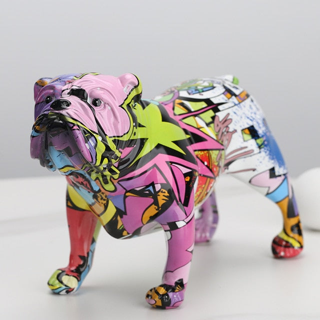 Modern Graffiti English Bulldog Ornament - Floral Fawna