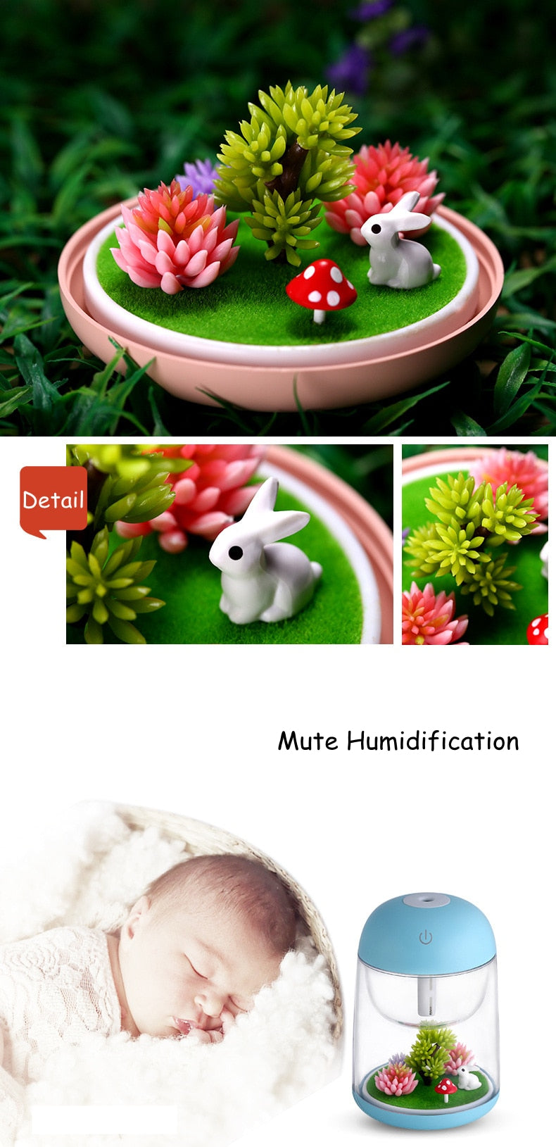 LED Micro-Garden Humidifier - Floral Fawna