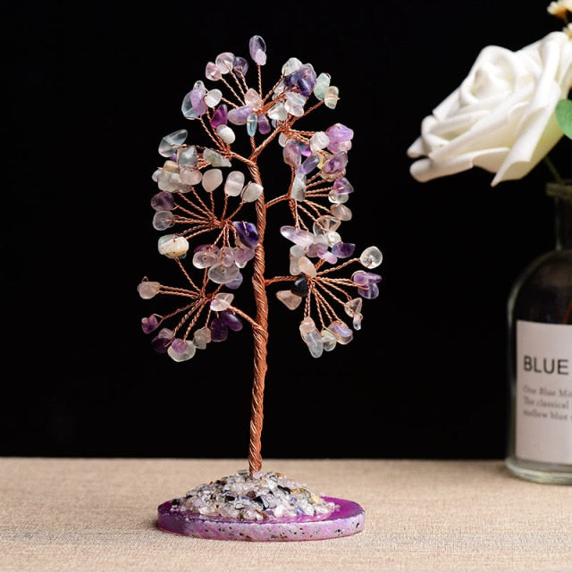 Amethyst Crystal Tree of Life - Floral Fawna