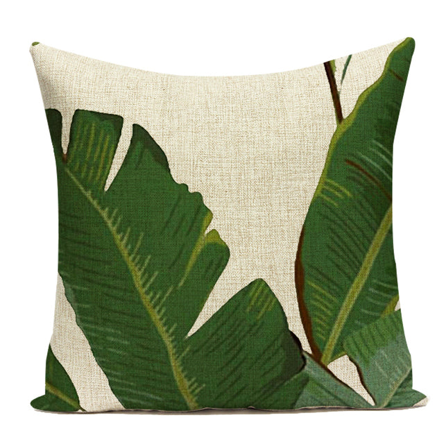 Palm Leaf Cushion Covers - Floral Fawna