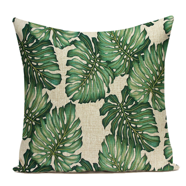 Palm Leaf Cushion Covers - Floral Fawna