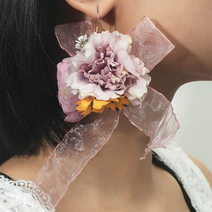 Bohemian Statement Flower Earrings - Floral Fawna