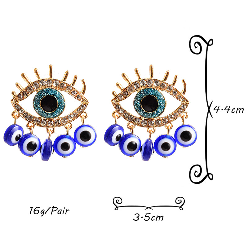 Nazar Eye Earrings - Floral Fawna
