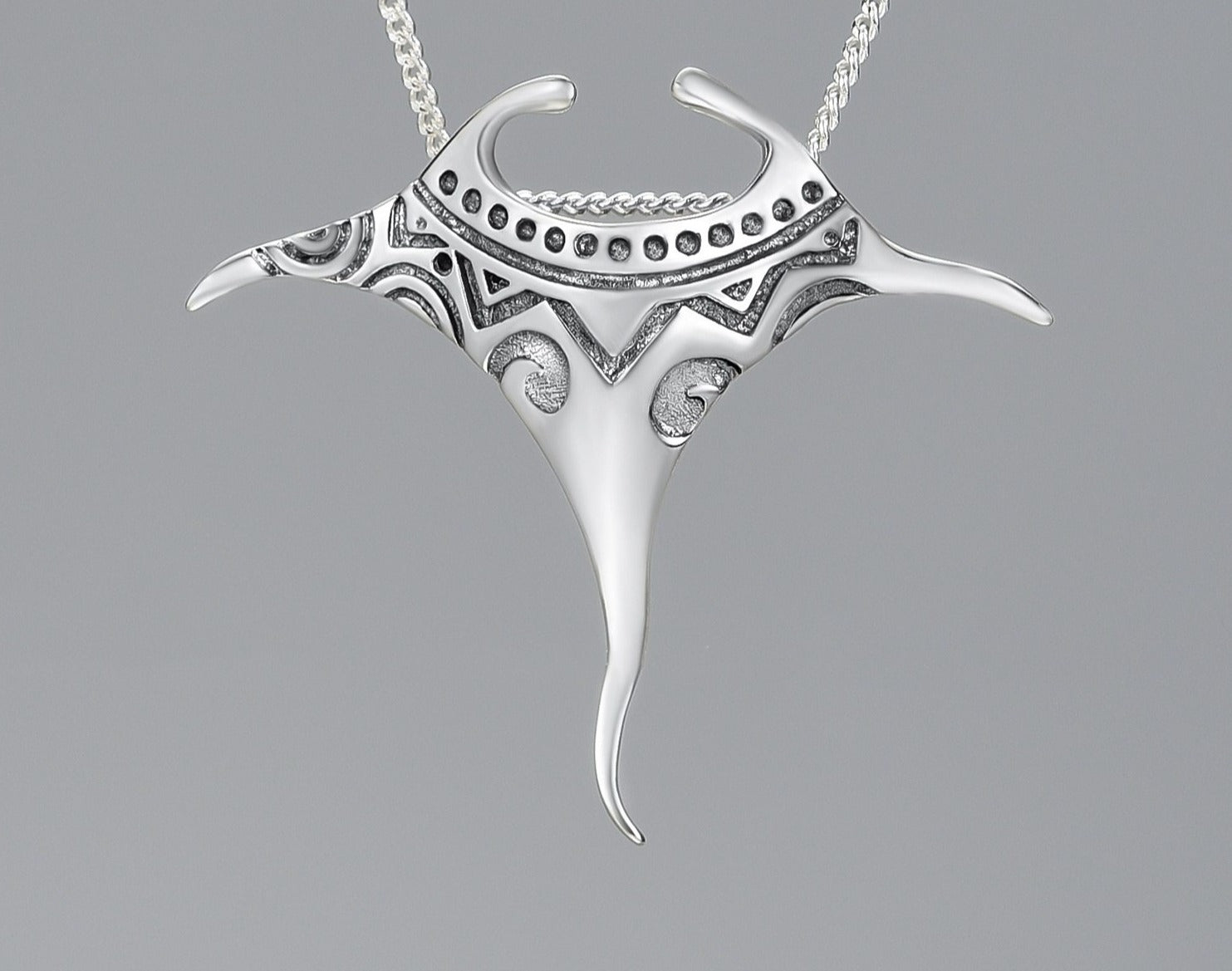 Sterling Silver Manta Ray Necklace - Floral Fawna