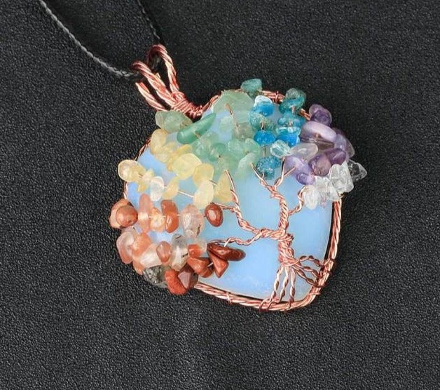 Tree Of Life Stone Necklace - Floral Fawna