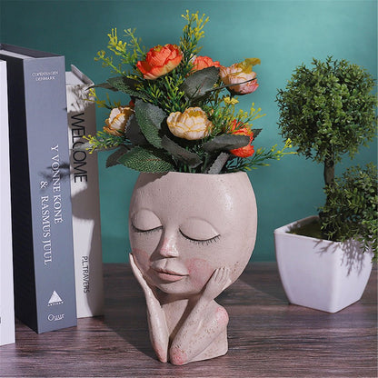 Face Flower Planter - Floral Fawna