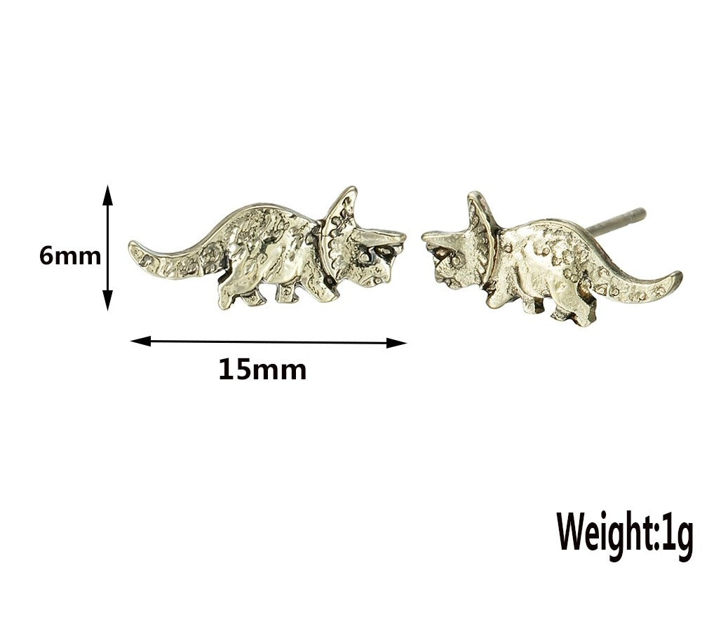 Triceratops Dinosaur Earrings - Floral Fawna