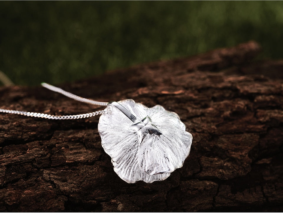 Blooming Poppy Sterling Silver Necklace - Floral Fawna