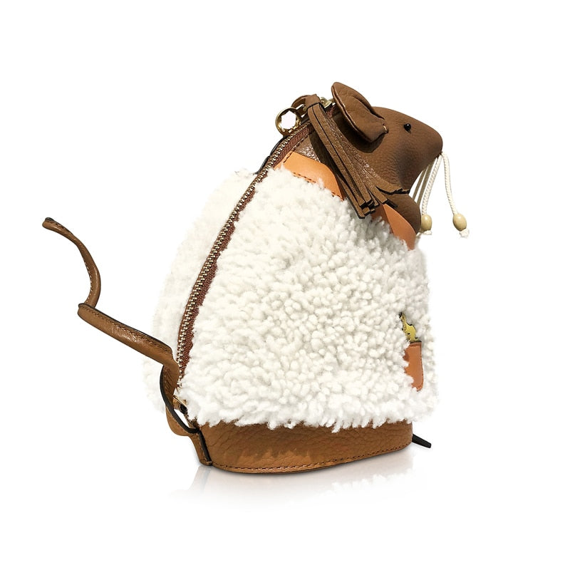 Fluffy Mouse Handbag - Floral Fawna