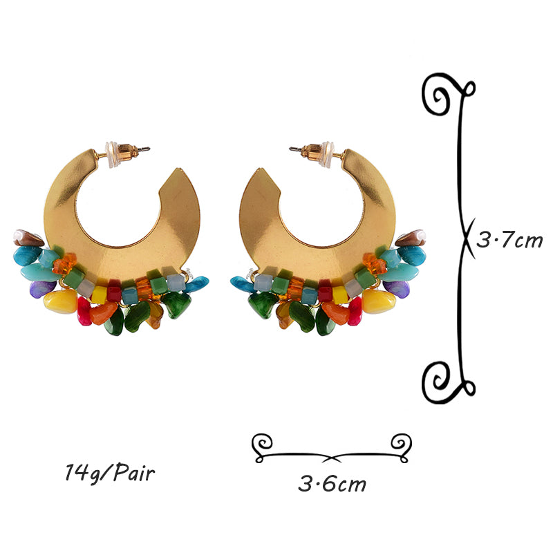 Statement Beaded Hoops - Floral Fawna