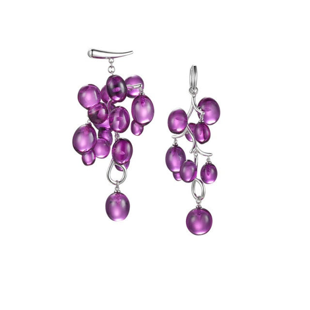 Grape Drop Earrings - Floral Fawna