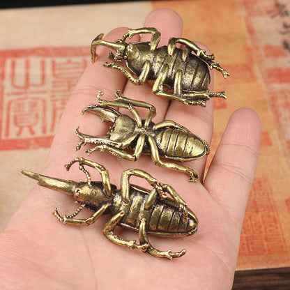 Brass Beetle Ornaments - Floral Fawna