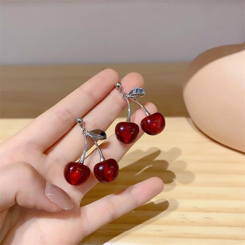 Cherry Drop Earrings - Floral Fawna