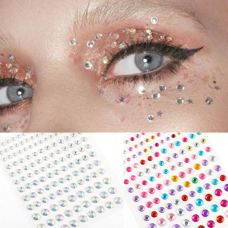 Sparkling Rhinestone Facial Art Stickers - Floral Fawna