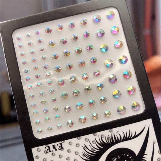 Sparkling Rhinestone Facial Art Stickers - Floral Fawna