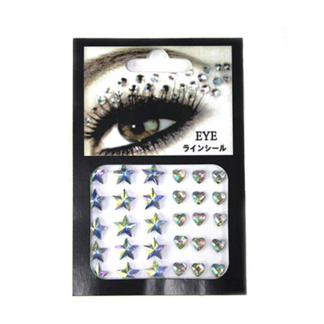 Sparkling Rhinestone Facial Art Stickers - Floral Fawna