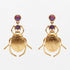 Statement Gold Beetle Earrings - Floral Fawna