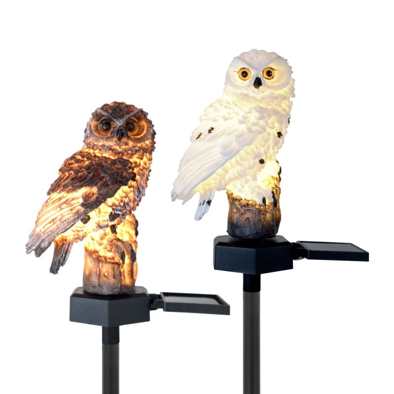 LED Solar Owl Outdoor Lamp - Floral Fawna