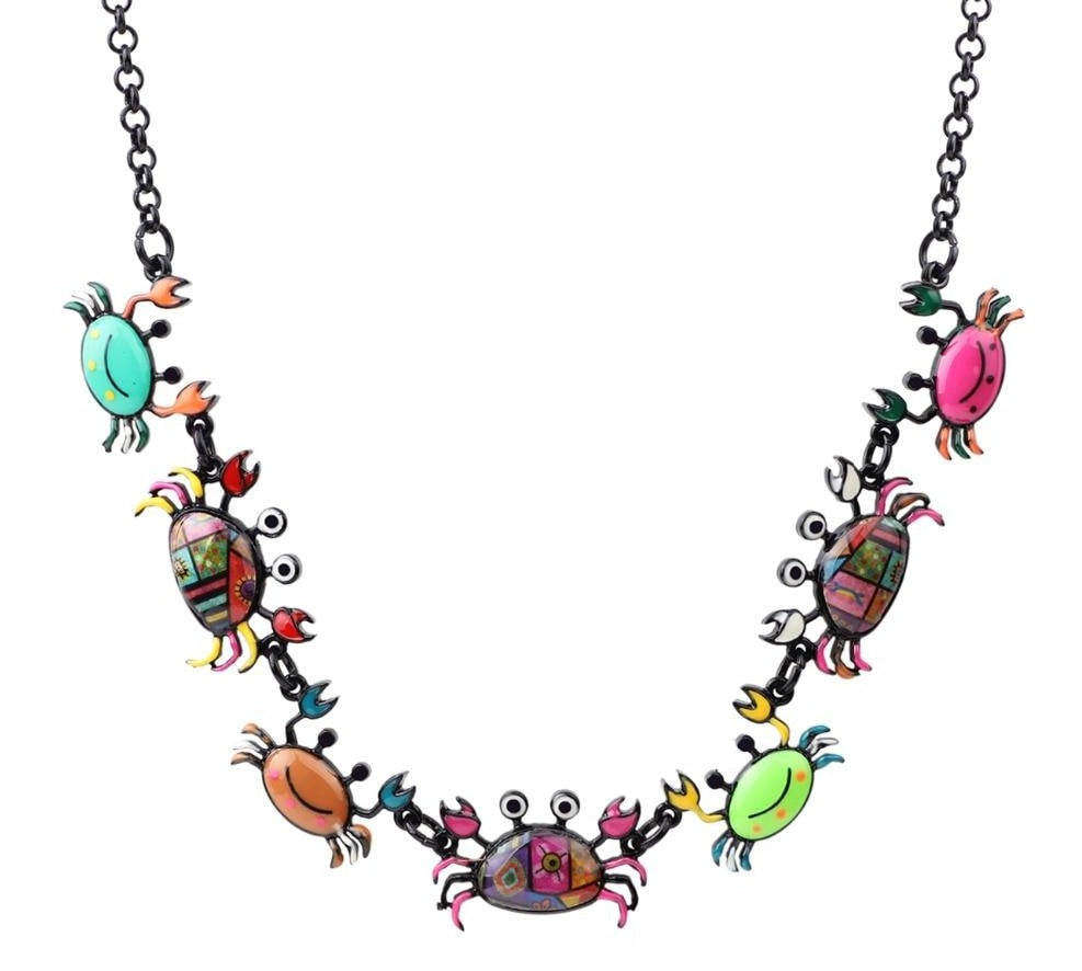 Ocean Crab Necklace - Floral Fawna