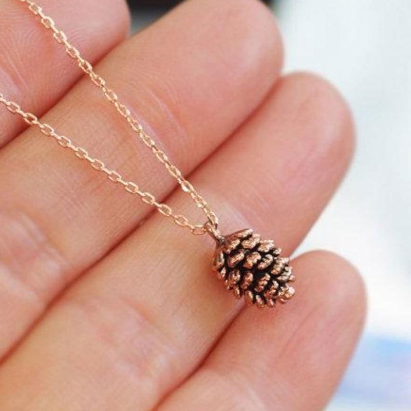 Dainty Pine Cone Necklace - Floral Fawna