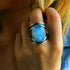 Oval Moonstone Aura Ring - Floral Fawna