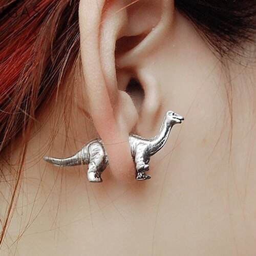 3D Brachiosaurus Earrings - Floral Fawna