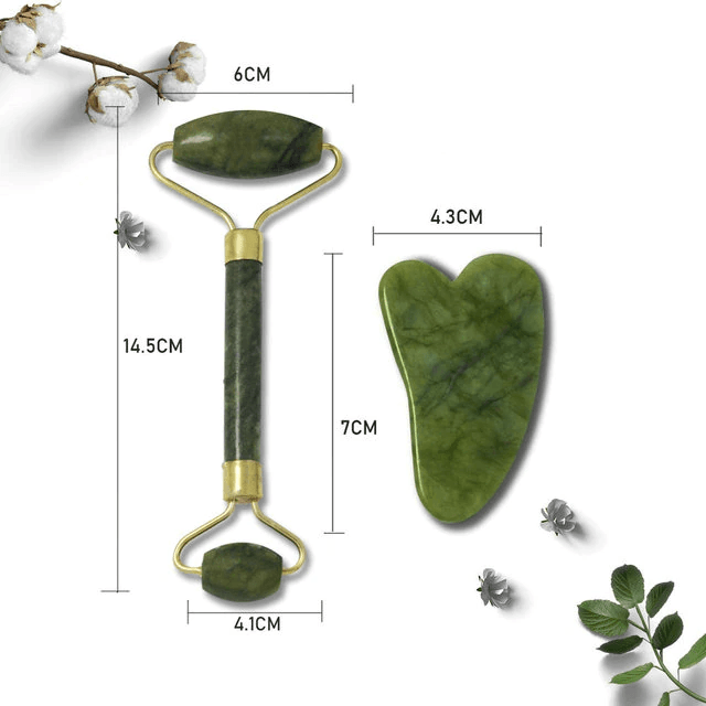 Jade Roller & Gua Sha Scraper - Floral Fawna