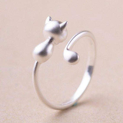 925 Sterling Silver Cat Wrap Ring - Floral Fawna
