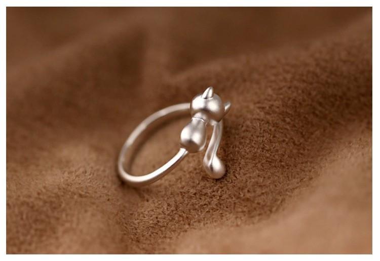 925 Sterling Silver Cat Wrap Ring - Floral Fawna