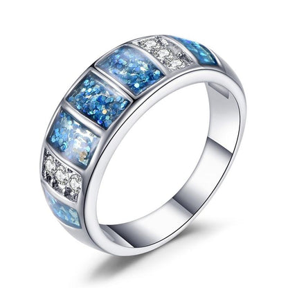 Blue Fairy Opal Ring - Floral Fawna