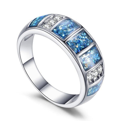 Blue Fairy Opal Ring - Floral Fawna