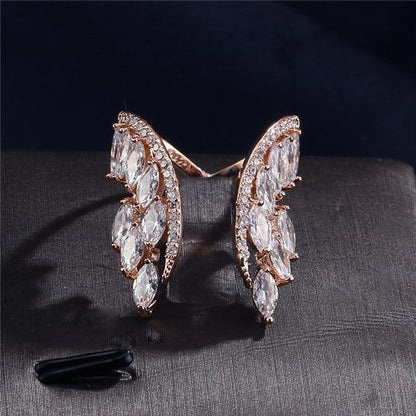 Butterfly Wings Crystal Ring - Floral Fawna