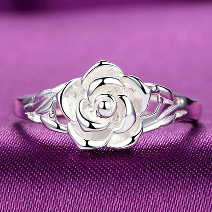 Captivating Rose Silver Ring - Floral Fawna
