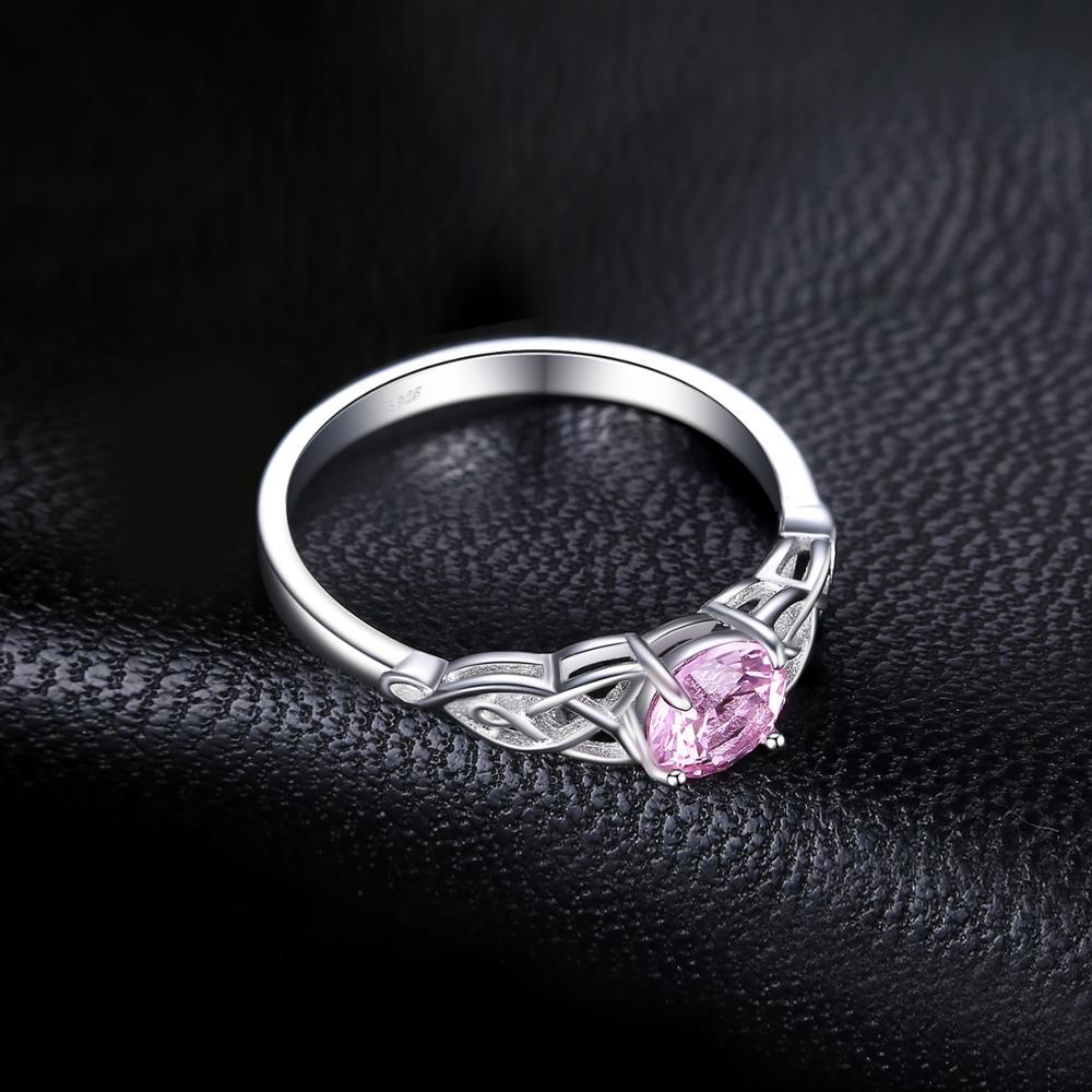 Celtic Pink Sapphire Silver Ring - Floral Fawna