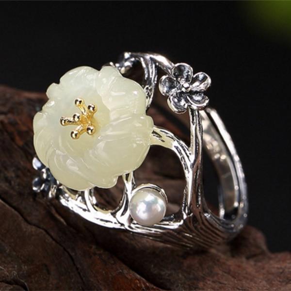 Cherry Blossom Silver Ring - Floral Fawna