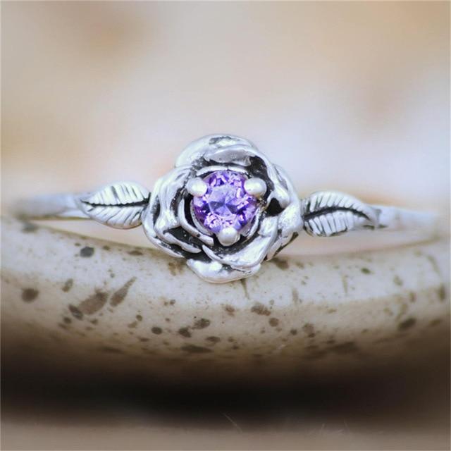 Colorful Crystal Rose Ring - Floral Fawna