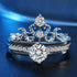 Crystal Crown Sterling Silver Ring Set - Floral Fawna