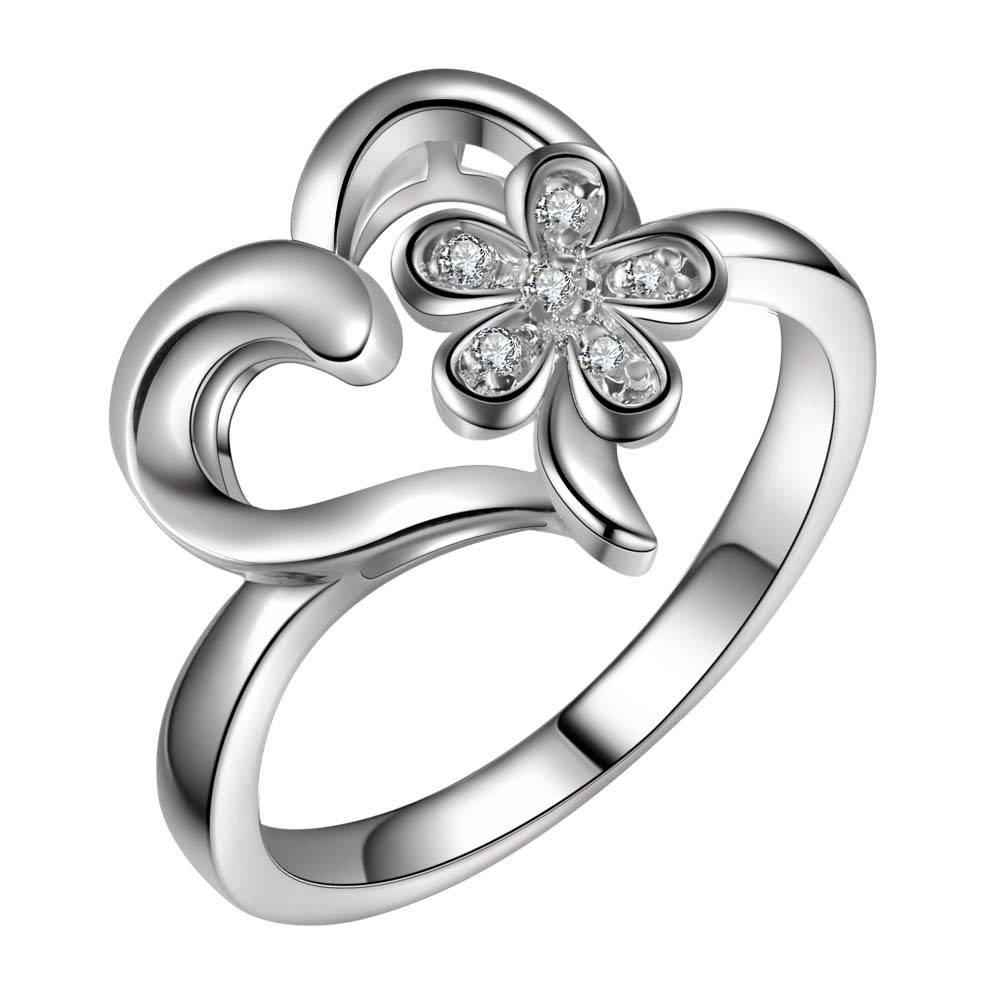 Crystal Flower Heart Ring - Floral Fawna