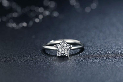 Crystal Star Sterling Silver Ring - Floral Fawna