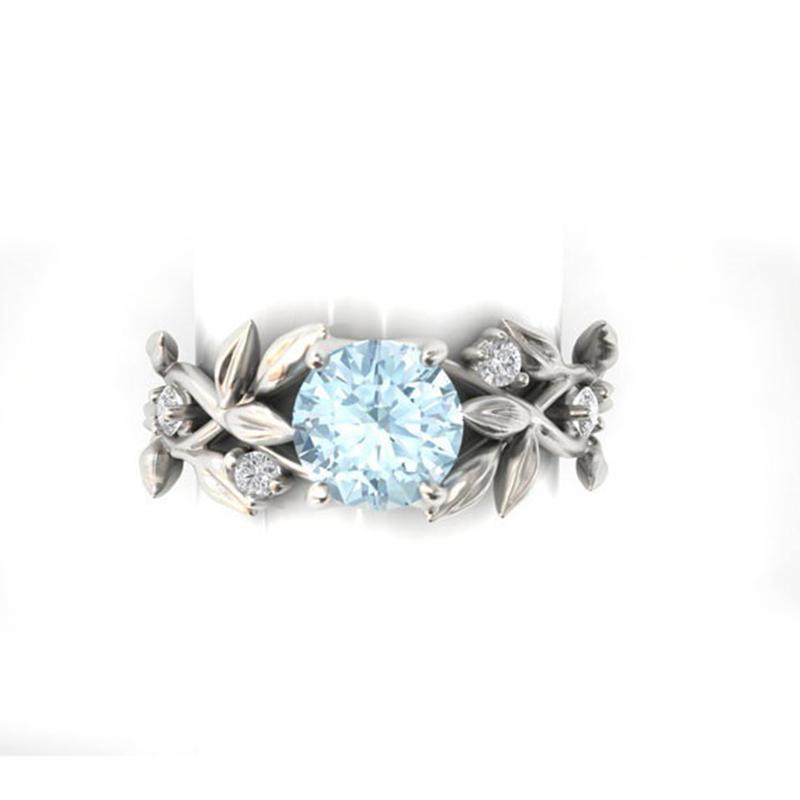 Crystal Vines Aquamarine Princess Ring - Floral Fawna
