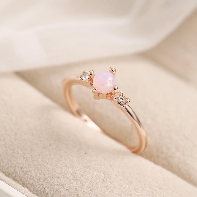 Dainty Fire Opal Ring - Floral Fawna