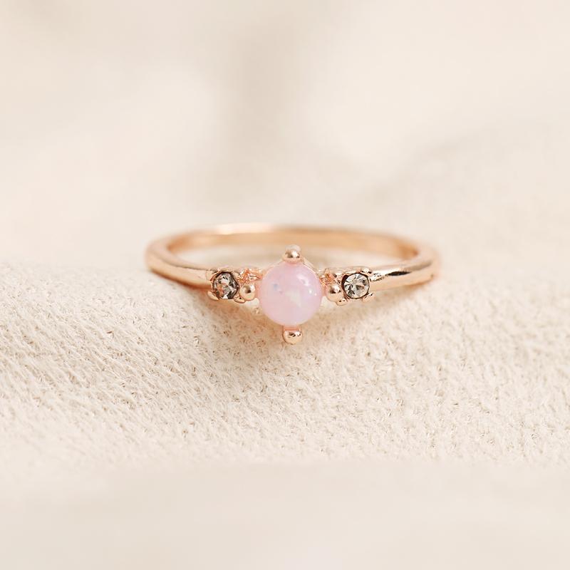 Dainty Fire Opal Ring - Floral Fawna