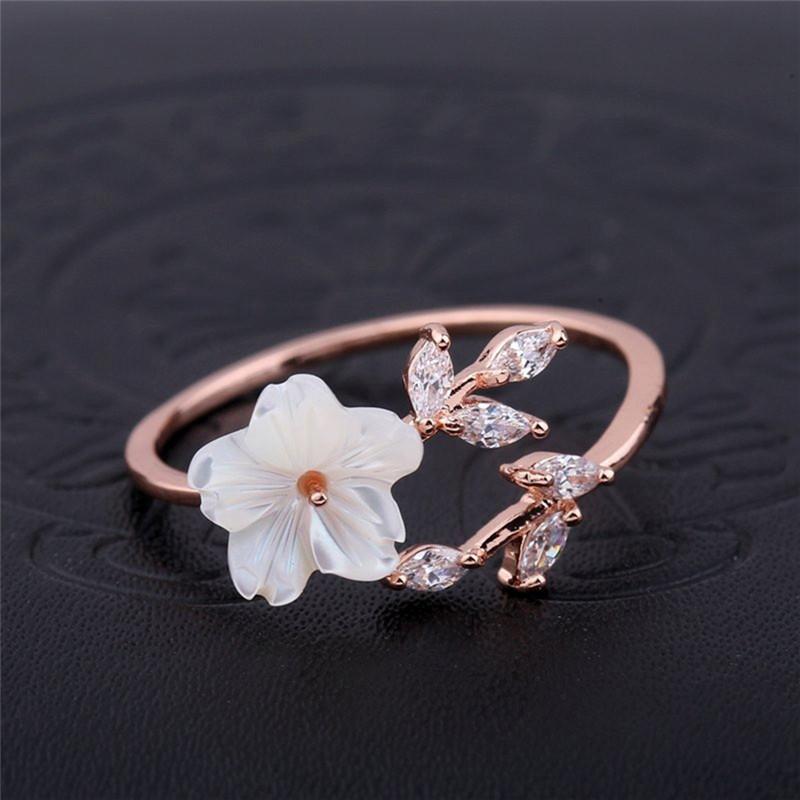 Dainty Flower Rose Gold Ring | Floral Fawna